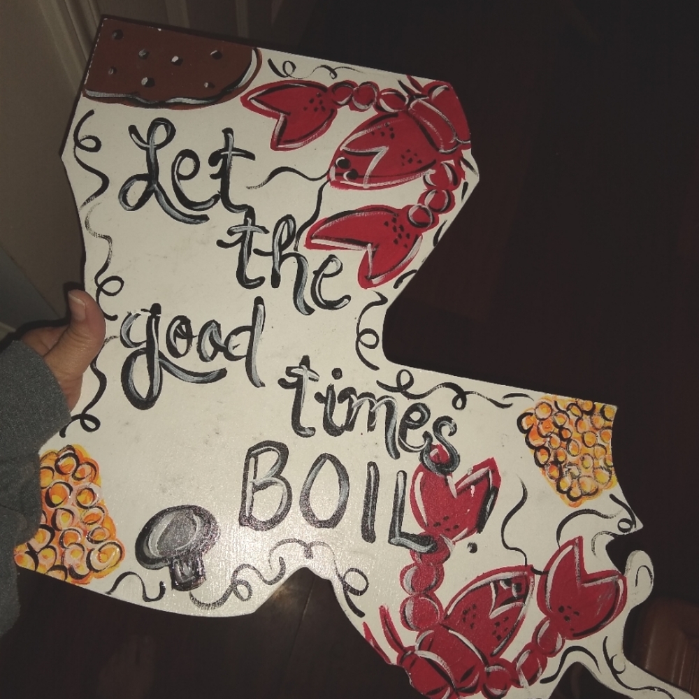 Louisiana decor, hand painted, for your door or inside your home